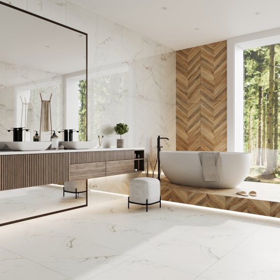 Керамогранит Lavelly Chevron Wood бежевый матовый 1200х600х8,5 мм (2 шт.=1,44 кв.м)