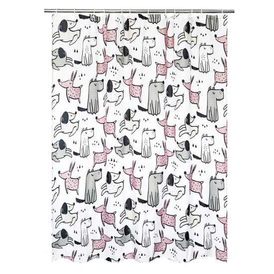Штора для ванной Bath Plus Cute Puppy CH-21296 180x180 см цвет белый серый розовый