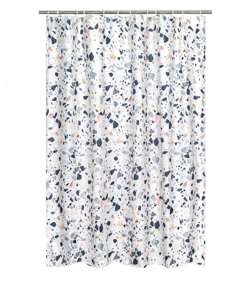 Штора для ванной Bath Plus Terrazzo CH-21264 180x180 см цвет белый черный серый