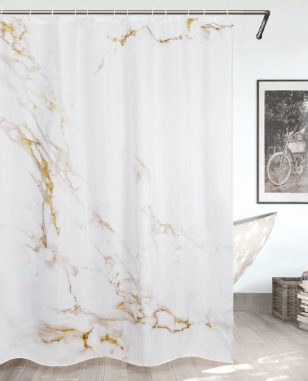 Штора для ванной Bath Plus White Marble CH-21332 180x200 см цвет белый бежевый