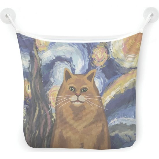 Настенная сетка-органайзер для ванной для игрушек JOYARTY Звездная ночь и котик