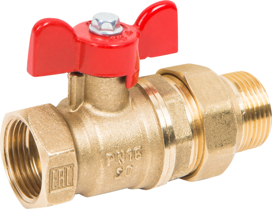 Кран шаровой с американкой прямой Valfex VF.227.LB1.034 DN20 PN24 3/4