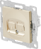 Розетка компьютерная встраиваемая Gusi Electric без заземления RJ45/RJ12 цвет шампань