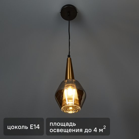 Светильник подвесной FR8008PL-01GB 1 лампа 2 м² цвет зеркально дымчатый