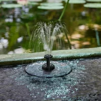 Светильник садовый плавающий Uniel Fountain на солнечных батареях 16x16x5 см RGB свет цвет черный