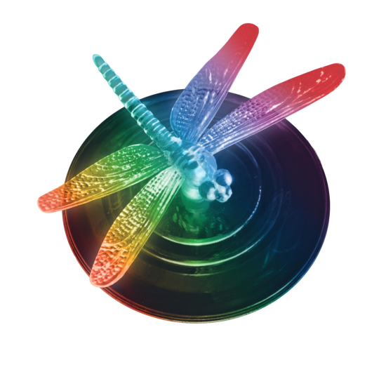 Светильник садовый плавающий Uniel Dragon Fly на солнечных батареях 10x10x6 см RGB свет цвет черный