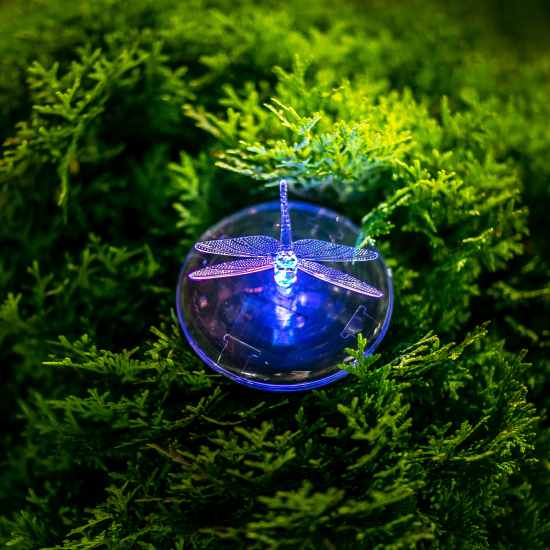 Светильник садовый плавающий Uniel Dragon Fly на солнечных батареях 10x10x6 см RGB свет цвет черный