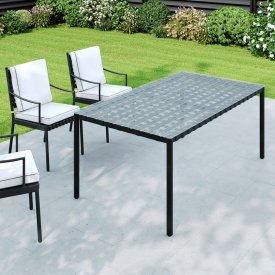 Стол садовый Naterial Victoria 180x100x74 см сталь/стекло цвет черный