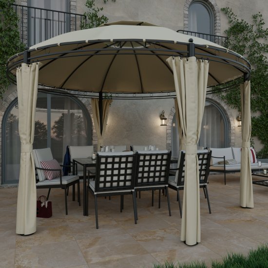 Стол садовый Naterial Victoria 180x100x74 см сталь/стекло цвет черный