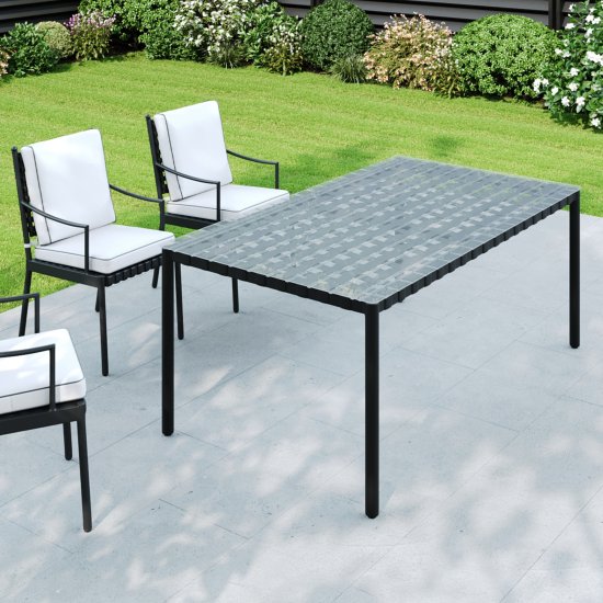 Стол садовый Naterial Victoria 180x100x74 см сталь/стекло цвет черный