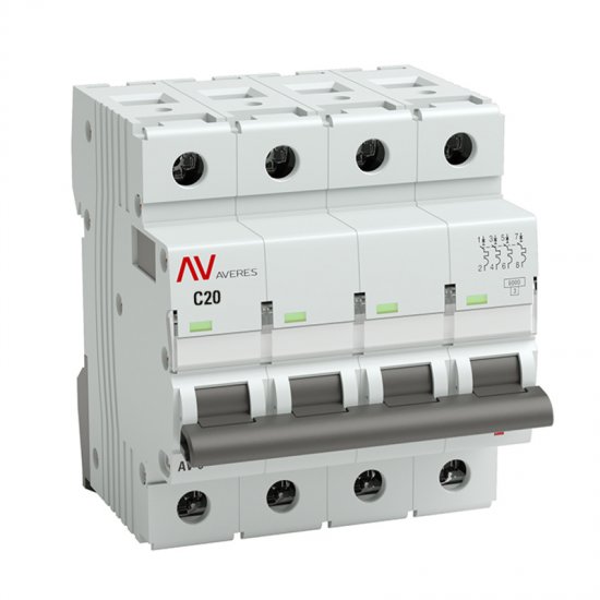 Автоматический выключатель EKF Averes ВАAV-6 4P C25 А 6 кА