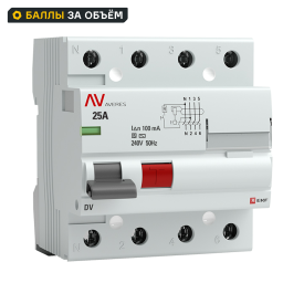 УЗО EKF Averes 4P 25 А 100 мА 10 кА