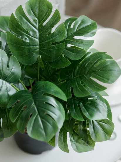Искусственное растение в горшке монстера h30 см