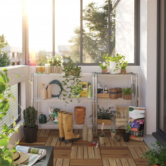 Стеллаж сетчатый металл 3 полки 60x90x35 см цвет хром нагрузка на полку 50 кг