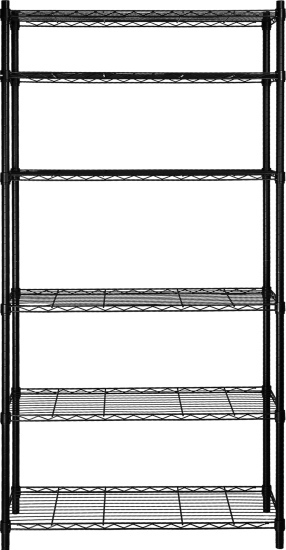 Стеллаж сетчатый металл 6 полок 90x180x35 см цвет черный нагрузка на полку 50 кг