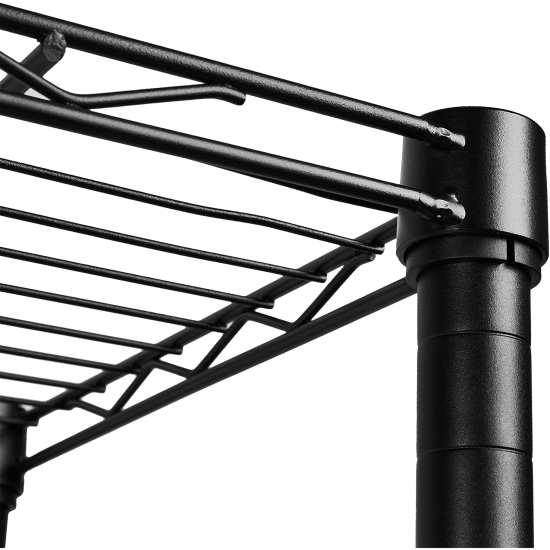 Стеллаж сетчатый металл 6 полок 90x180x35 см цвет черный нагрузка на полку 50 кг