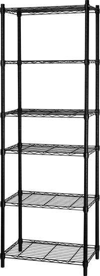 Стеллаж сетчатый металл 6 полок 60x180x35 см цвет черный нагрузка на полку 50 кг