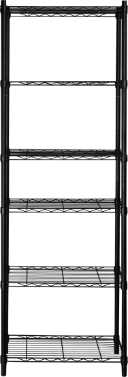 Стеллаж сетчатый металл 6 полок 60x180x35 см цвет черный нагрузка на полку 50 кг