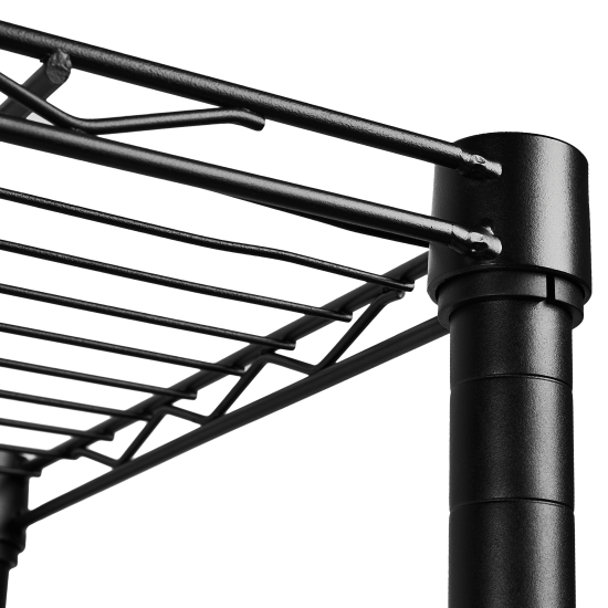 Стеллаж сетчатый металл 6 полок 60x180x35 см цвет черный нагрузка на полку 50 кг
