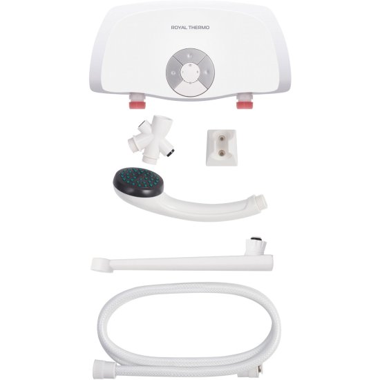 Проточный водонагреватель электрический Royal Thermo Smartfix TS 5.5 кВт белый с душевой лейкой и краном