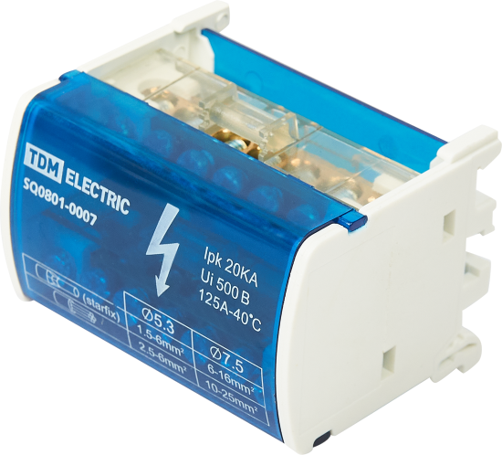 Шина N TDM Electric на DIN-рейку в корпусе 2x7групп