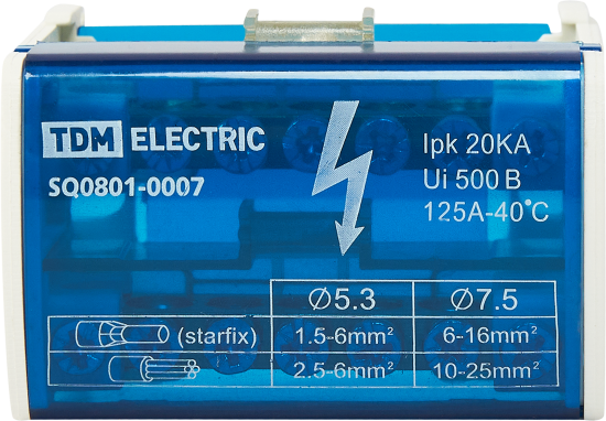 Шина N TDM Electric на DIN-рейку в корпусе 2x7групп