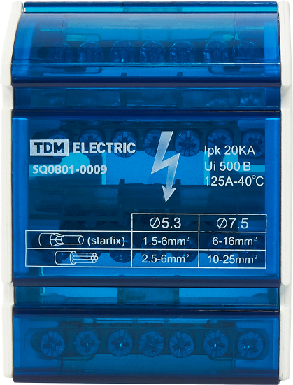 Шина N TDM Electric на DIN-рейку в корпусе 4x7групп