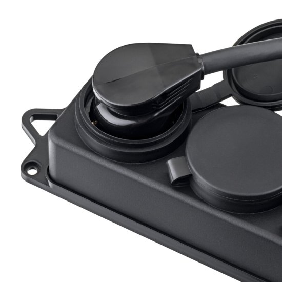 Вилка угловая с заземлением 16 А 230 В Düwi черная (30470 8)