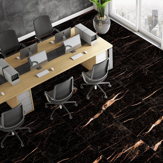 Керамогранит Lavelly Marble Nero черный полированный 600х600х8,2 мм (4 шт.=1,44 кв.м)