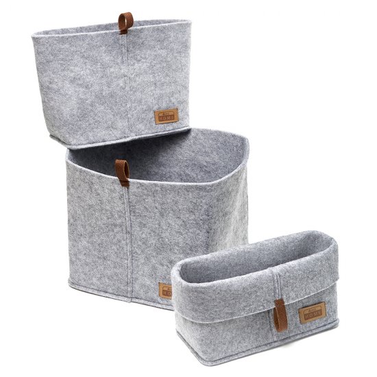 Органайзер для хранения Elegance складной набор 3 штуки светло-серый