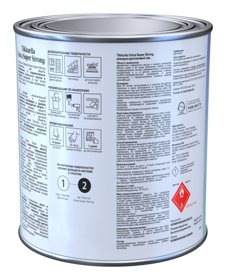 Лак яхтный Tikkurila Unica Super Strong База ЕР бесцветный высокоглянцевый 0.9 л