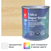 Лак яхтный Tikkurila Unica Super Strong База ЕР бесцветный полуматовый 0.9 л
