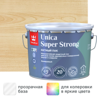 Лак яхтный Tikkurila Unica Super Strong База ЕР бесцветный полуматовый 9 л