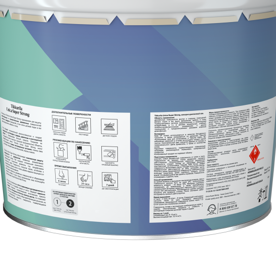 Лак яхтный Tikkurila Unica Super Strong База ЕР бесцветный полуматовый 9 л