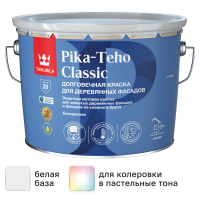 Краска фасадная Tikkurila Pika-Teho Classic моющаяся матовая цвет белый база A 9 л