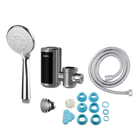 Проточный водонагреватель электрический Oasis NS 3 кВт серый с душевой лейкой