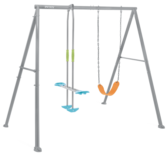 Набор из двух качелей INTEX 44122 для детей 3-10 лет 3-х местные цвет разноцветный