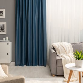 Штора со скрытыми петлями Inspire Alycia 200x280 см цвет черно-синий Fjord