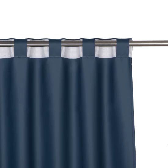 Штора со скрытыми петлями блэкаут Inspire Alycia 200x280 см цвет черно-синий Fjord