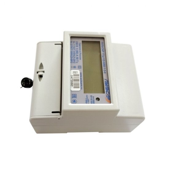 Счетчик электроэнергии Пульсар 10/100-0-Д-1-2 однофазный четырехтарифный электронный 5(60) А на DIN-рейку