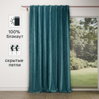 Штора со скрытыми петлями Inspire Tony 200x280 см цвет бирюзовый Emerald 0