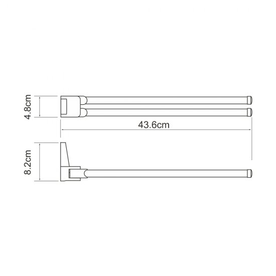 Полотенцедержатель WasserKraft Lopau K-6000 430 мм двойной поворотный на шуруп металл хром (K-6031)