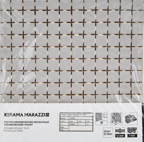 Мозаика настенная Kerama Marazzi Темари 29.8x29.8 см глянцевая цвет серебро 1 шт.