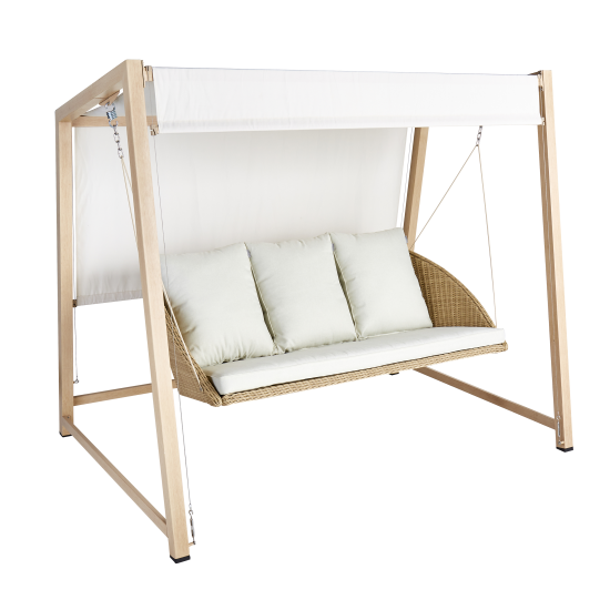 Качели садовые Naterial Medena 3-х местные до 395 кг белый/коричневый