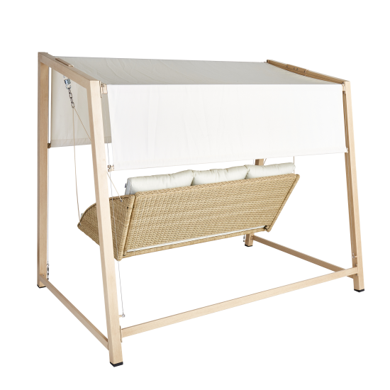 Качели садовые Naterial Medena 3-х местные до 395 кг белый/коричневый