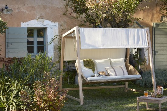 Качели садовые Naterial Medena 3-х местные до 395 кг белый/коричневый