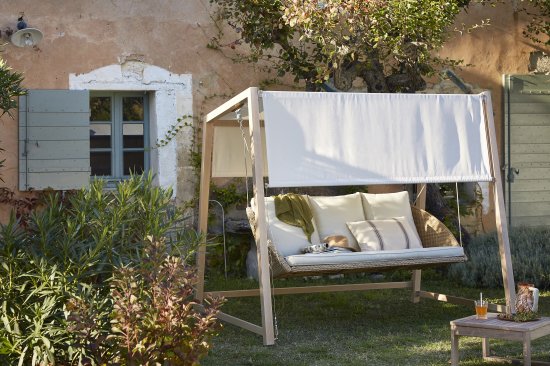 Качели садовые Naterial Medena 3-х местные до 395 кг белый/коричневый