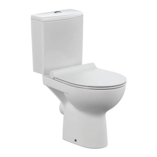 Унитаз-компакт Cersanit Nature Clean On безободковый с горизонтальным выпуском с сиденьем дюропласт микролифт белый (65410)