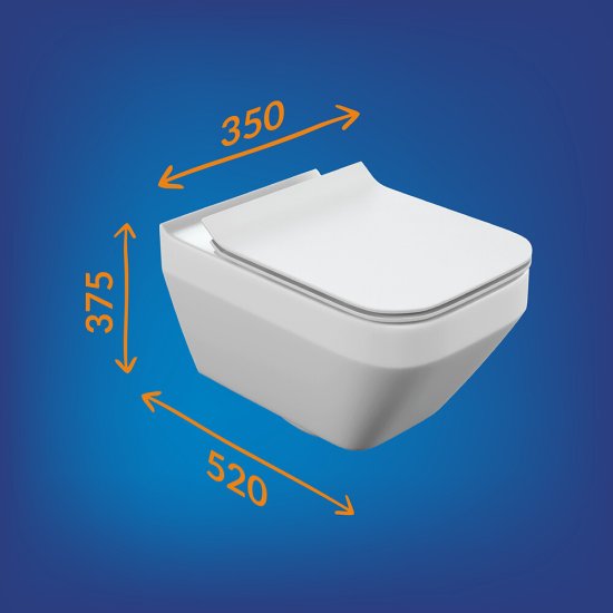 Комплект инсталляции Cersanit Link Pro с унитазом Crea Square Clean On и сиденьем дюропласт микролифт быстросъем (63997)