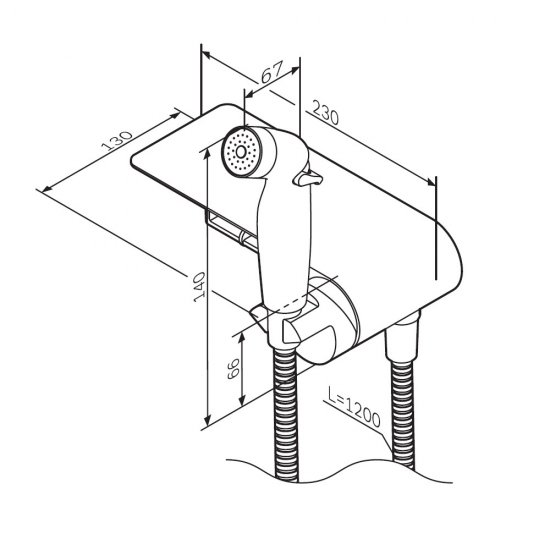 Гигиенический душ AM.PM Flash F0H9H822 набор со смесителем цвет черный матовый